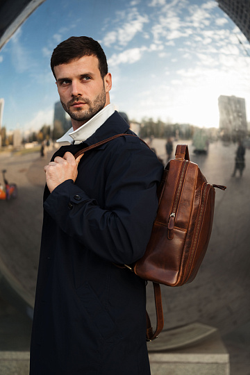 Рюкзак Dr.Koffer из натуральной кожи светло-коричневый