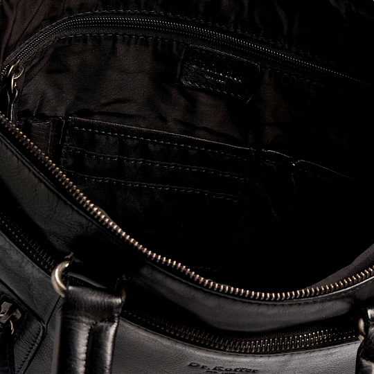 Деловая сумка Dr.Koffer из натуральной кожи черная