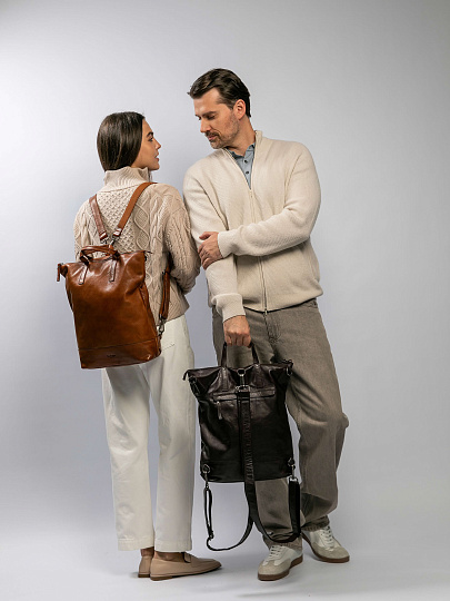 Рюкзак Dr.Koffer из натуральной кожи коричневый