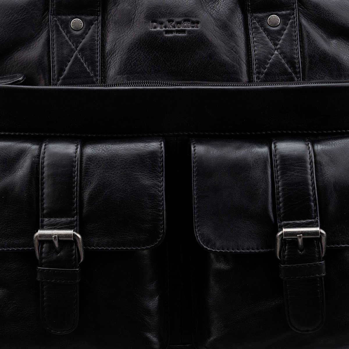 Деловая сумка Dr.Koffer из натуральной кожи черная
