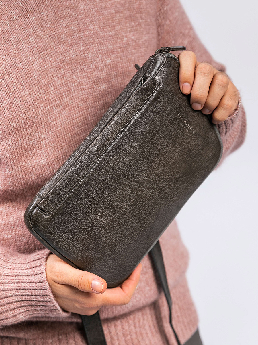 Рюкзак Dr. Koffer из натуральной кожи серый