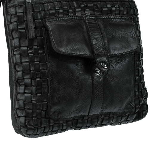 Сумка через плечо Dr.Koffer из натуральной кожи черная