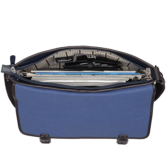 Сумка через плечо Dr.Koffer из натуральной кожи синяя