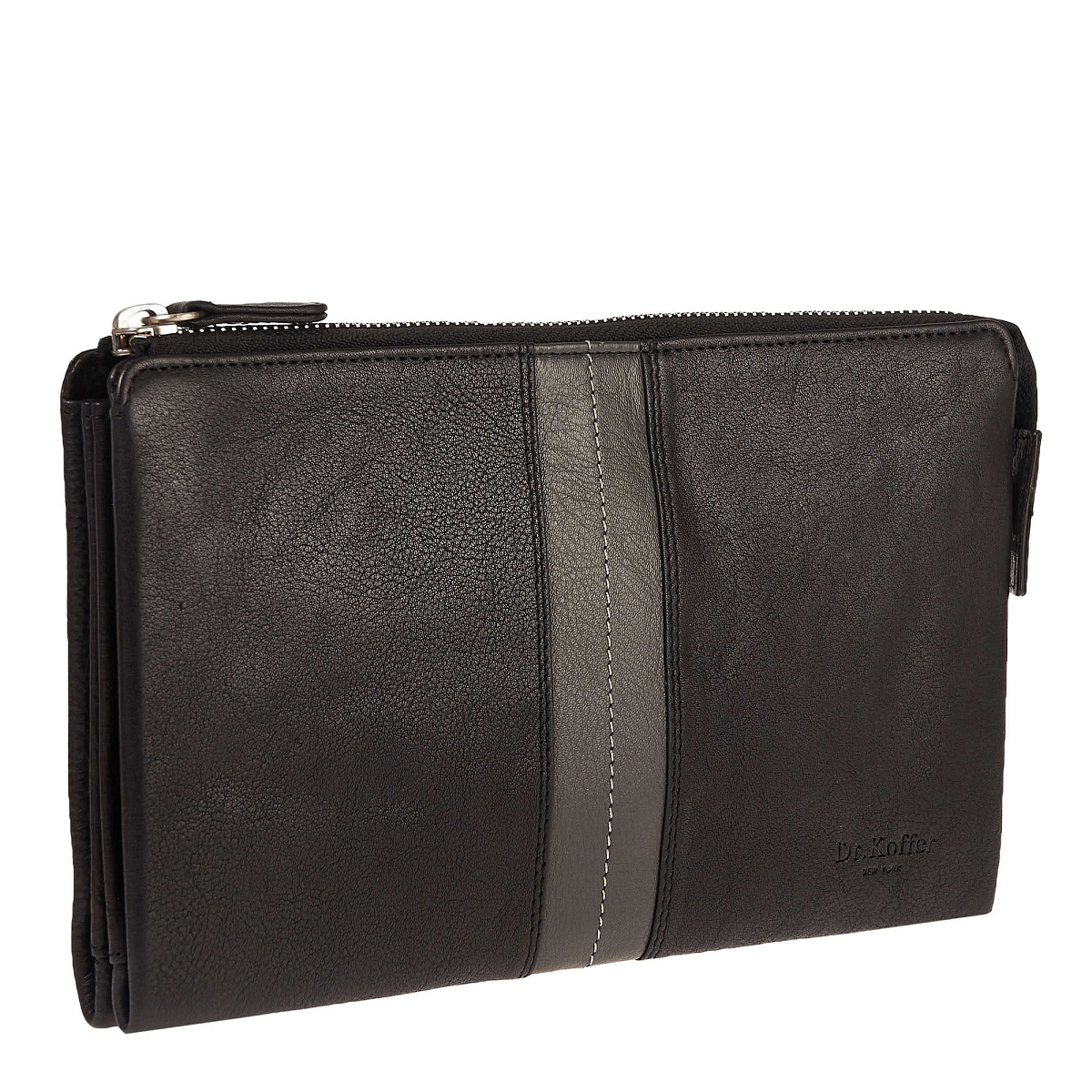Сумка барсетка из натуральной кожи Dr. Koffer черная