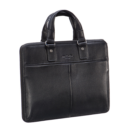 Деловая сумка Dr.Koffer из натуральной кожи черная