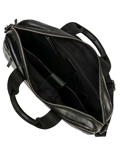 Деловая сумка Dr.Koffer из натуральной кожи черная