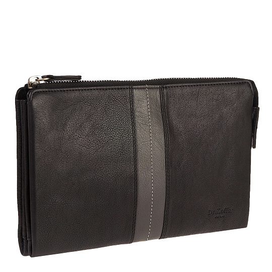 Сумка барсетка из натуральной кожи Dr. Koffer черная