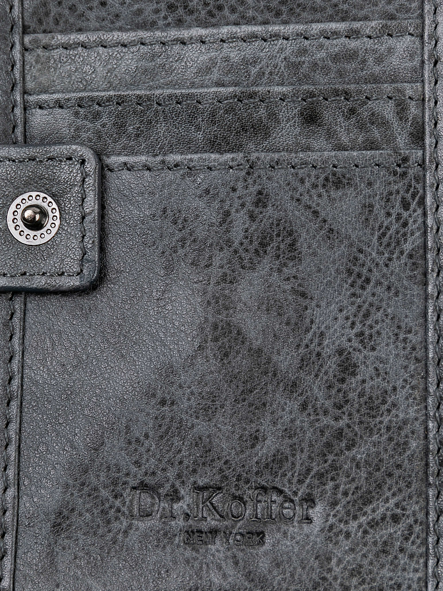 Портмоне Dr.Koffer из натуральной кожи серое