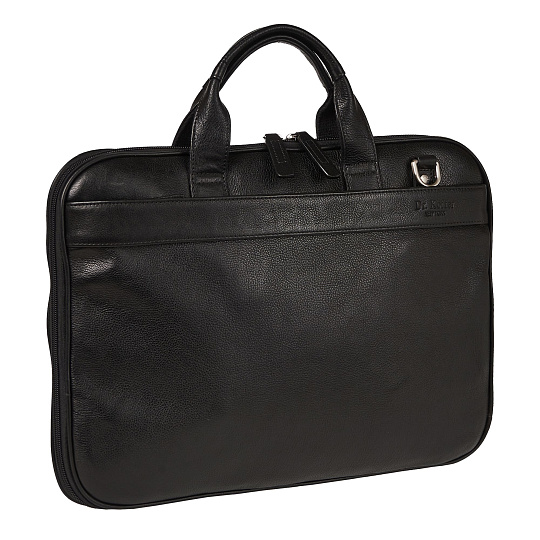 Деловая сумка Dr.Koffer из натуральной кожи черная