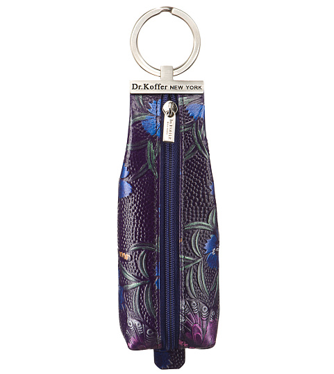 Элегантная синего цвета ключница, оформленная цветочными принтами Dr.Koffer X510226-183-60