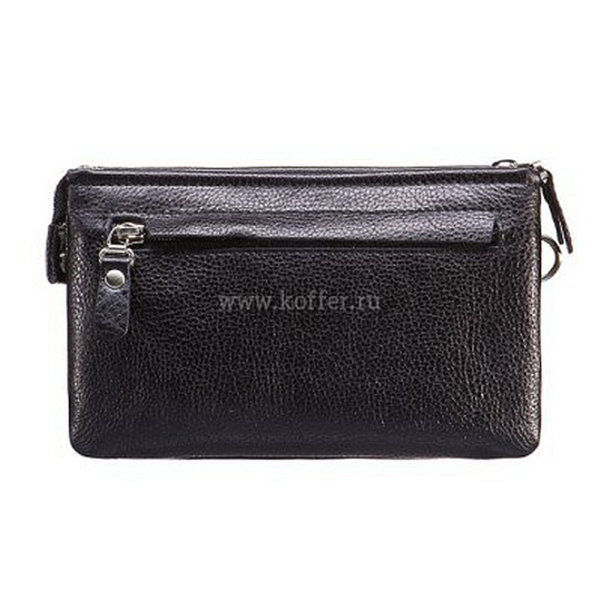 Сумка барсетка из натуральной кожи Dr. Koffer черная