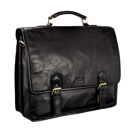 Портфель Dr.Koffer из натуральной кожи черный