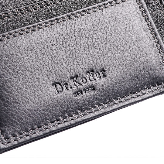 Кредитница Dr.Koffer из натуральной кожи черная