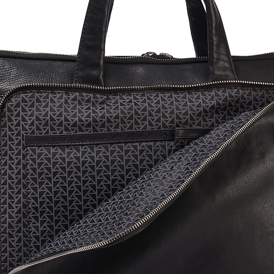 Деловая сумка Dr.Koffer из натуральной кожи черная