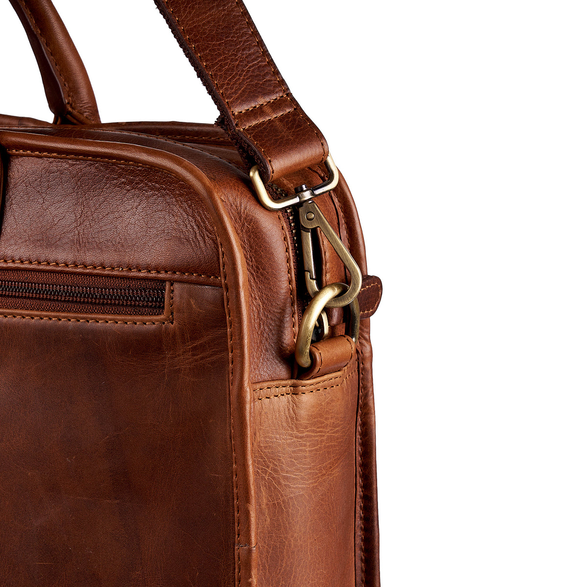 Деловая сумка Dr.Koffer из натуральной кожи коричневая