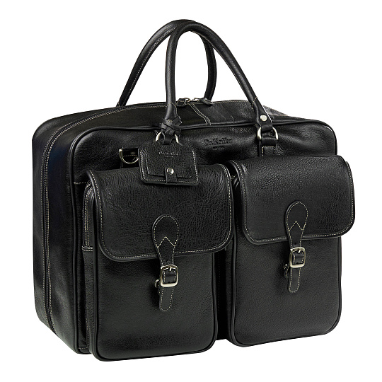 Сумка дорожная Dr.Koffer из натуральной кожи черная