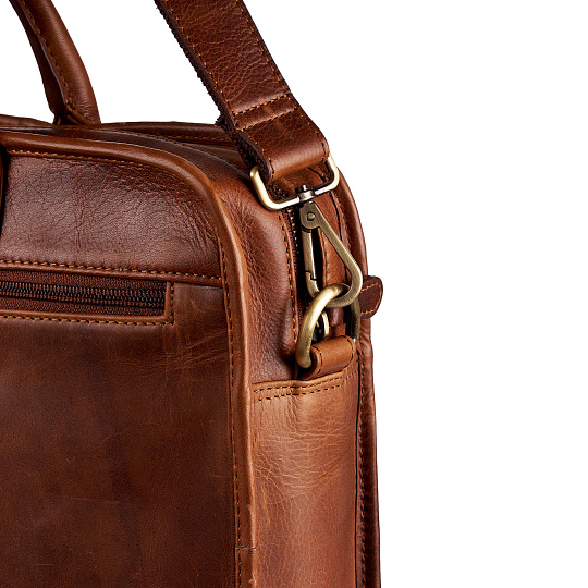 Деловая сумка Dr.Koffer из натуральной кожи коричневая