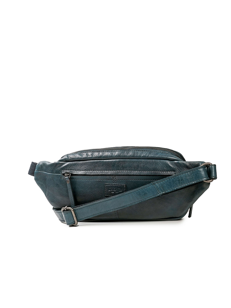 Сумка на пояс Dr. Koffer из натуральной кожи синяя