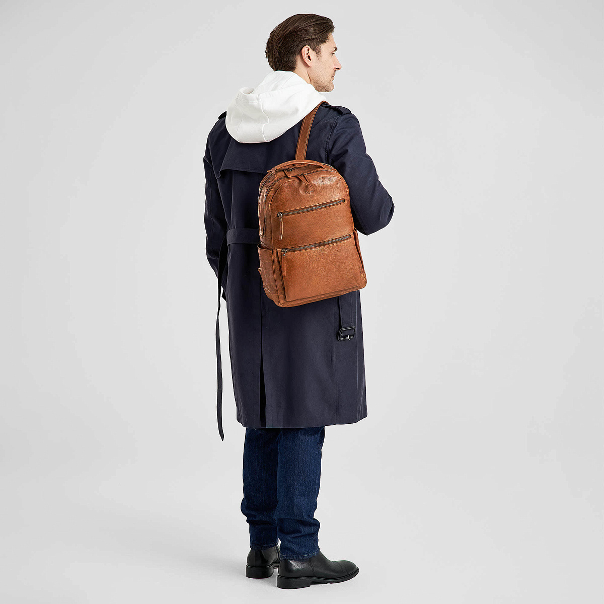 Рюкзак Dr.Koffer из натуральной кожи светло-коричневый