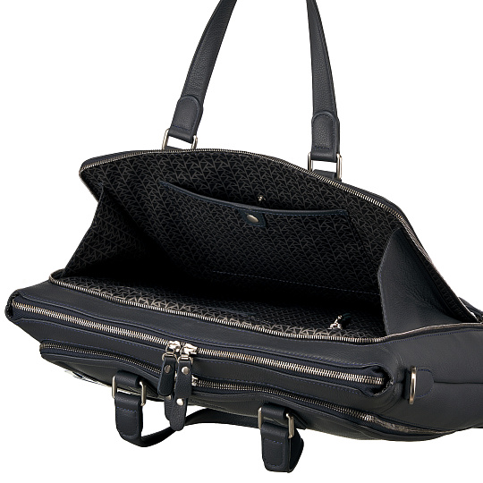 Деловая сумка Dr.Koffer из натуральной кожи синяя