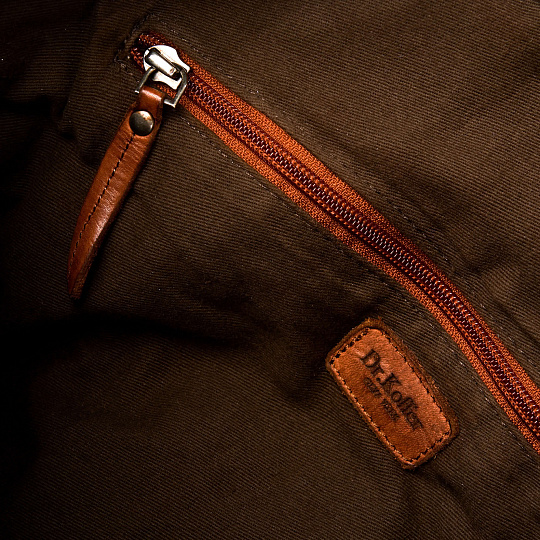 Деловая сумка Dr.Koffer из натуральной кожи коричневая