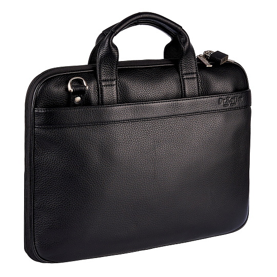 Деловая сумка Dr.Koffer из натуральной кожи черная