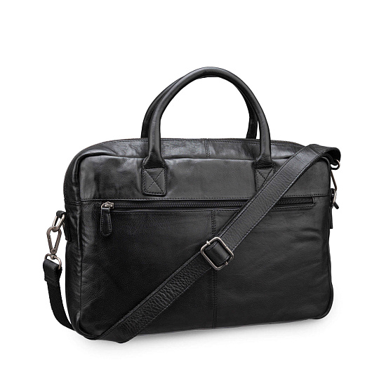 Деловая сумка Dr.Koffer из натуральной кожи черная