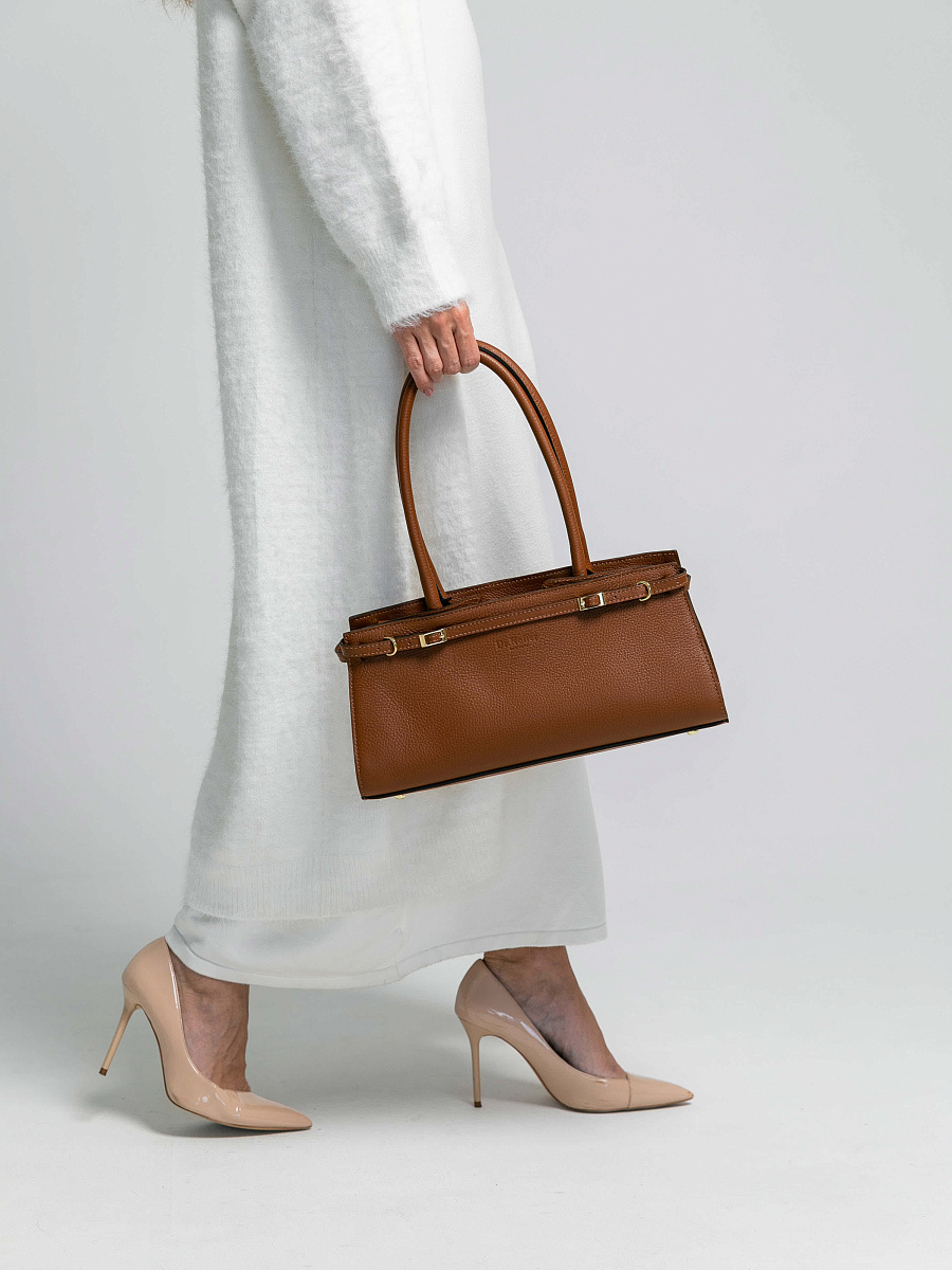 Женская сумка Dr.Koffer из натуральной кожи коричневая