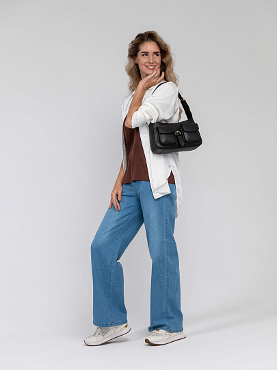 Женская сумка Dr.Koffer из натуральной кожи черная