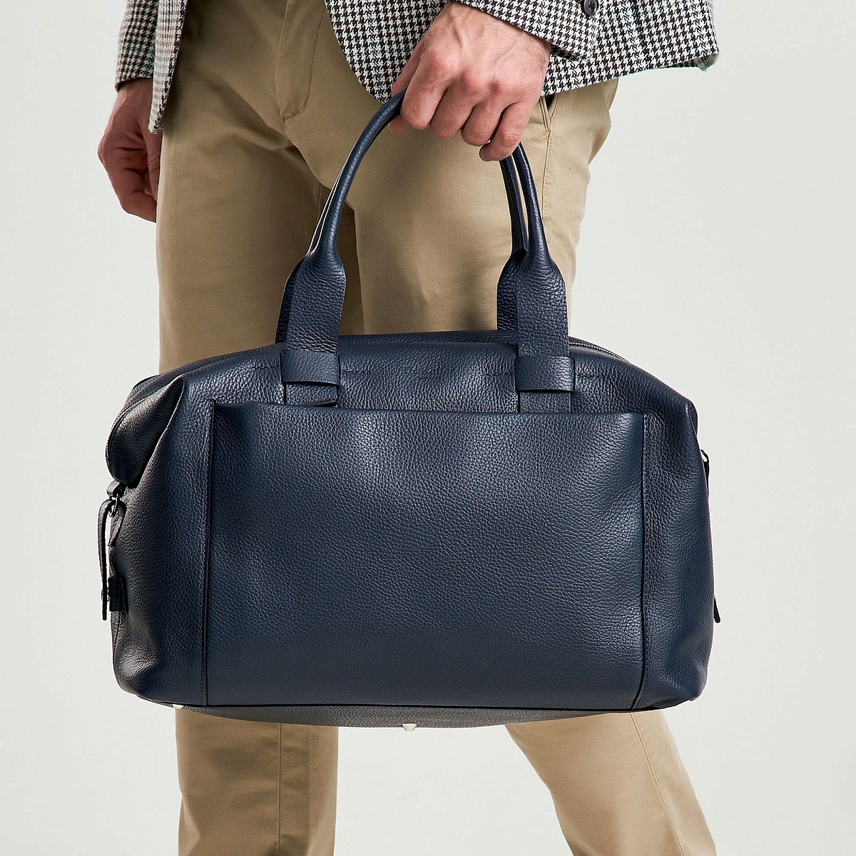 Дорожная сумка Dr.Koffer из натуральной кожи синяя