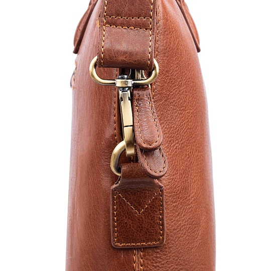 Деловая сумка Dr.Koffer из натуральной кожи коричневая