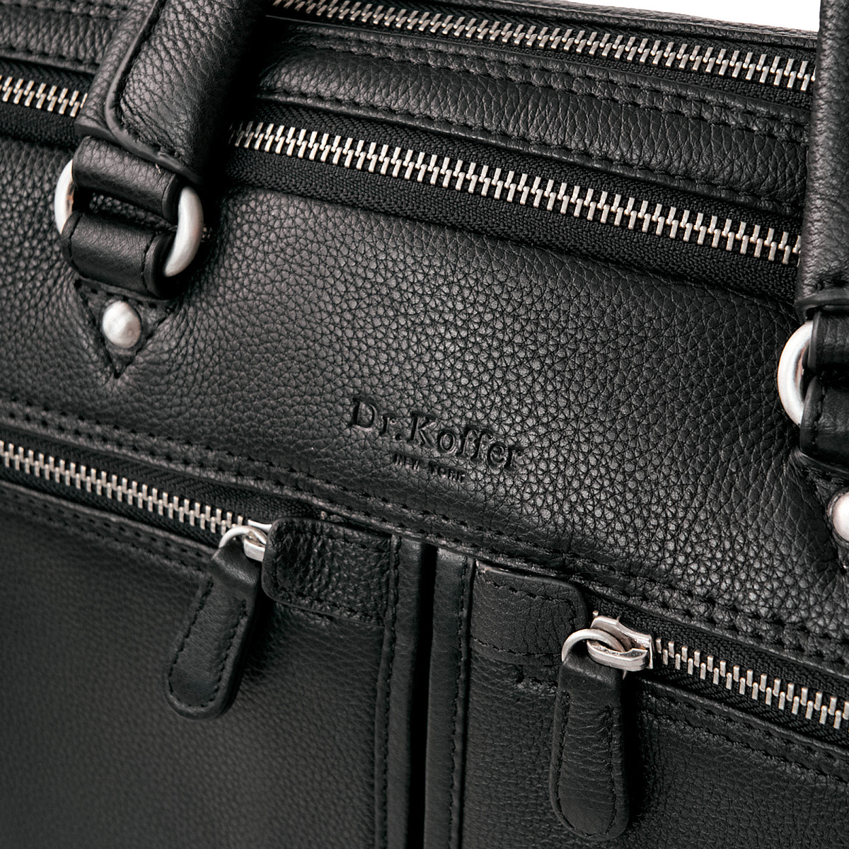 Деловая сумка Dr.Koffer из натуральной кожи черная