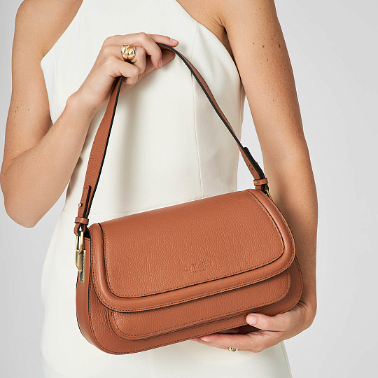 Женская сумка Dr.Koffer из натуральной кожи коричневая