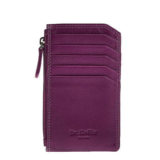 Кредитница Dr.Koffer из натуральной кожи фиолетовая