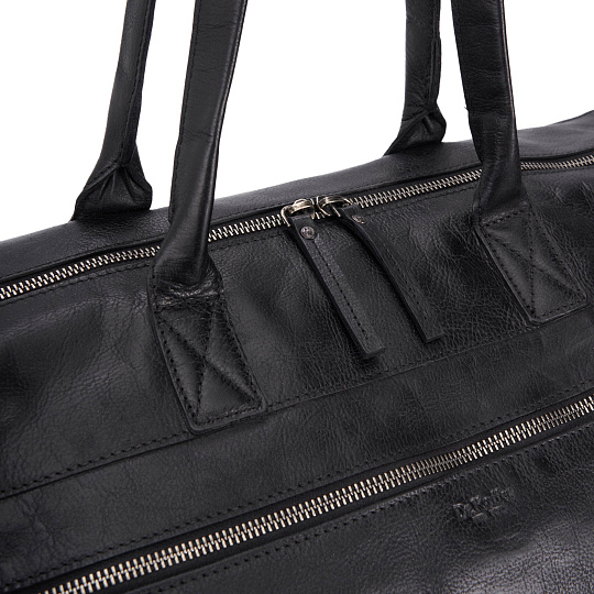 Сумка дорожная Dr.Koffer из натуральной кожи черная