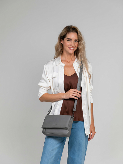 Женская сумка Dr.Koffer из натуральной кожи серая