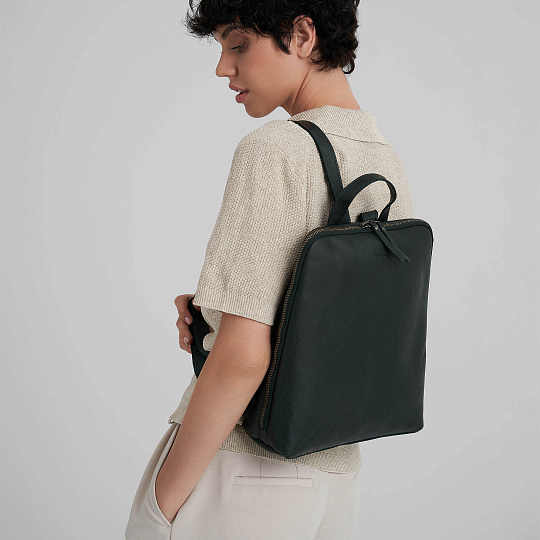 Рюкзак Dr.Koffer из натуральной кожи зеленый