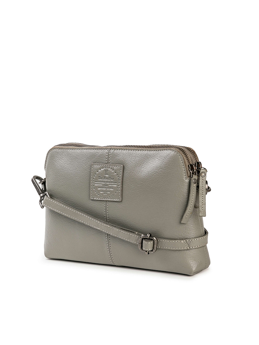 Женская сумка Dr.Koffer из натуральной кожи серая