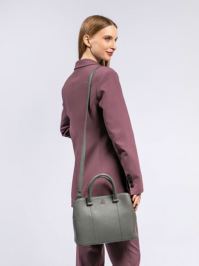 Женская сумка Dr. Koffer из натуральной кожи серая