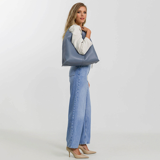 Женская сумка Dr.Koffer из натуральной кожи серая