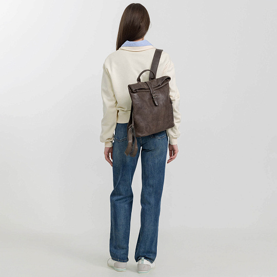 Рюкзак Dr.Koffer из натуральной кожи серый