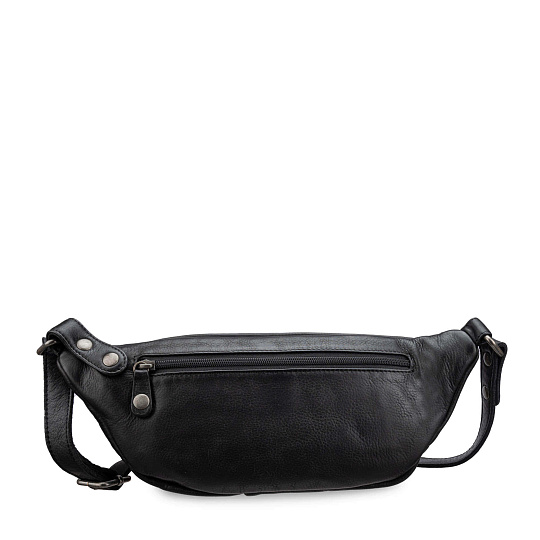Сумка на пояс Dr. Koffer из натуральной кожи черная