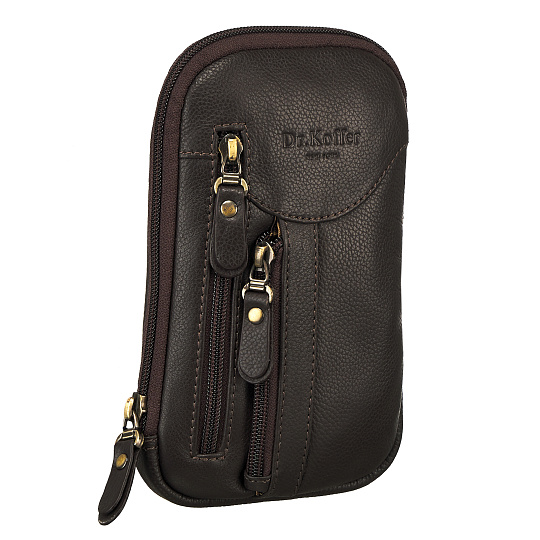 Сумка через плечо Dr.Koffer из натуральной кожи коричневая