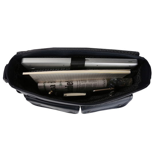 Деловая сумка Dr.Koffer из натуральной кожи синяя