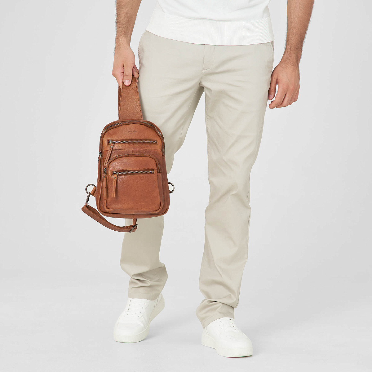 Рюкзак Dr.Koffer из натуральной кожи светло-коричневый