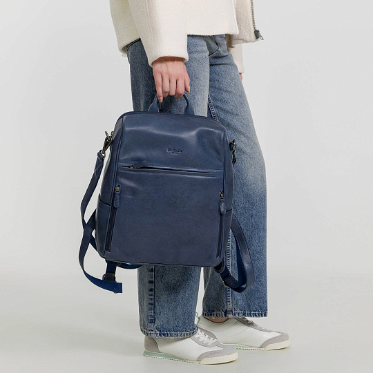 Рюкзак Dr.Koffer из натуральной кожи синий