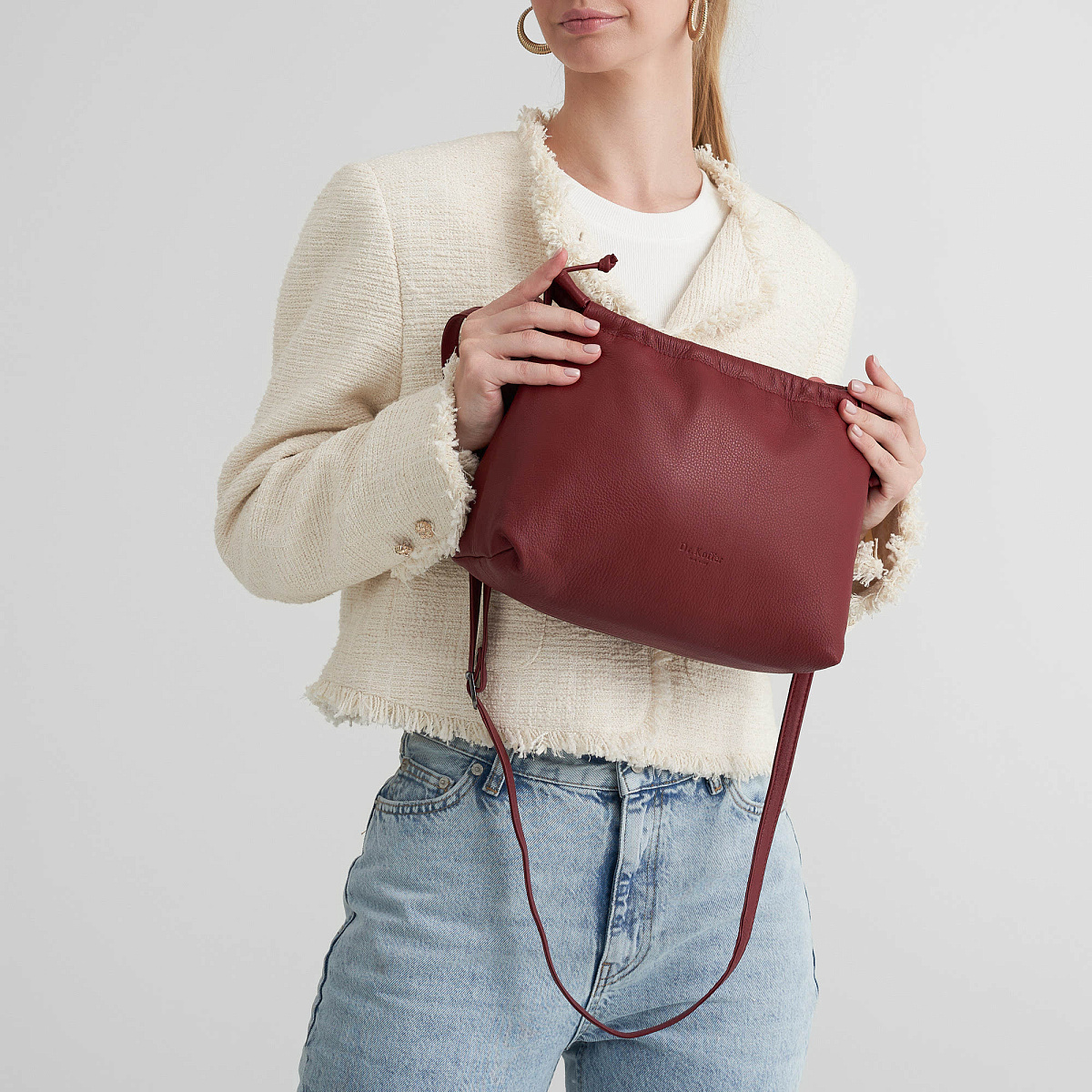 Женская сумка Dr. Koffer из натуральной кожи бордовая