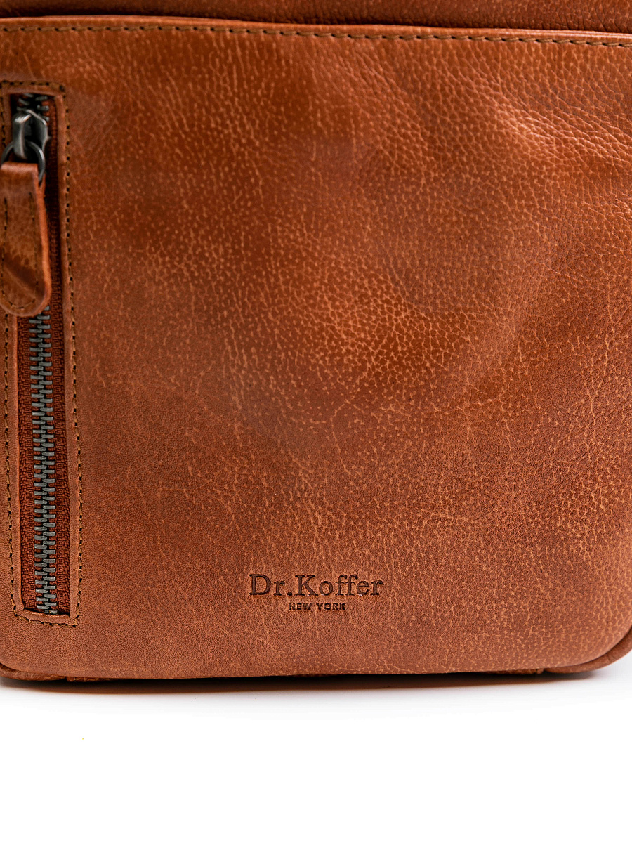 Сумка через плечо Dr.Koffer из натуральной кожи коричневая
