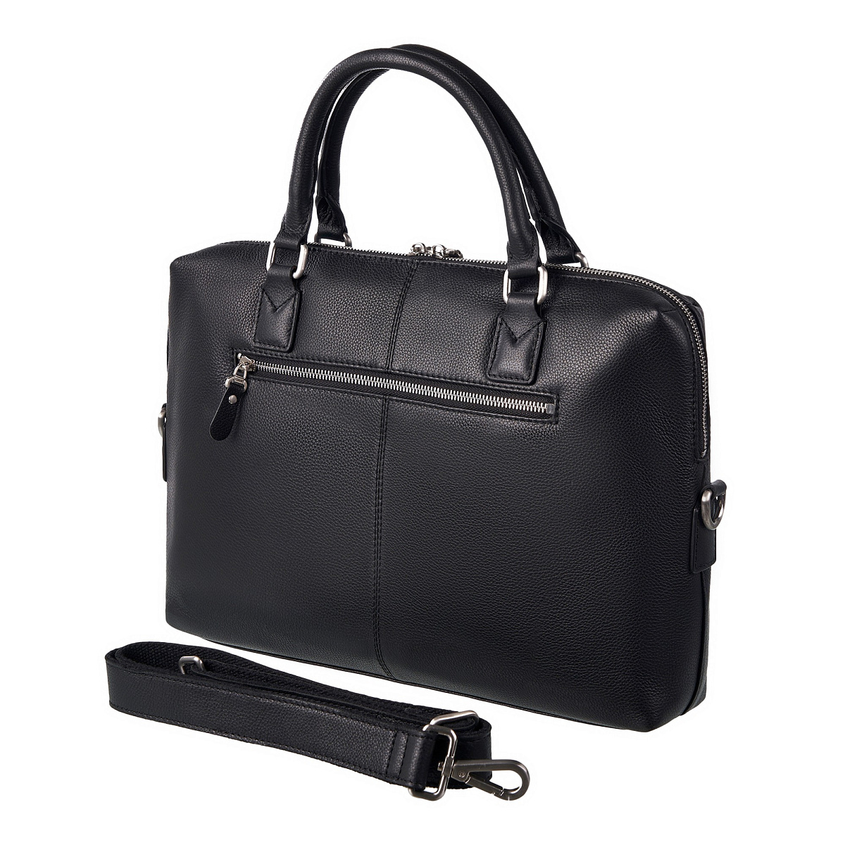 Деловая сумка Dr.Koffer из натуральной кожи черная
