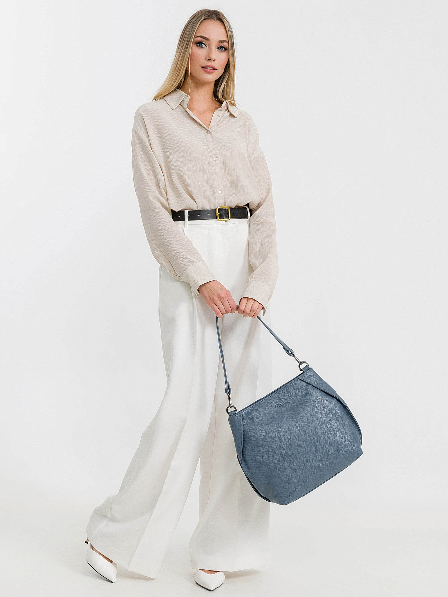 Женская сумка Dr.Koffer из натуральной кожи голубая